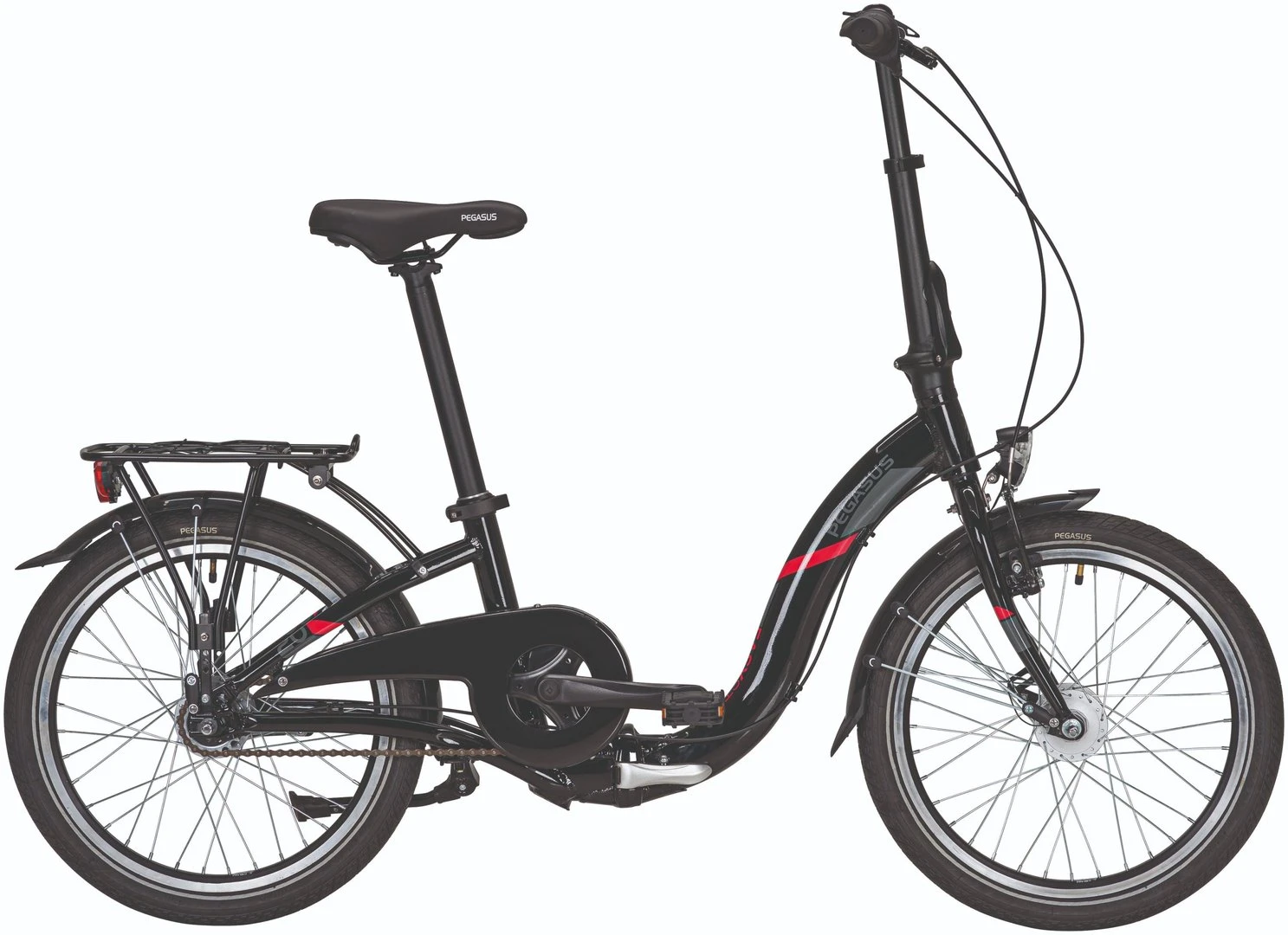 Pegasus Easystep 7 Alu Faltrad 7-Gang Nabenschaltung 20 Zoll Schwarz-rot