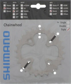 Shimano Deore Ab 2007 26 Zähne U-Type Silber Y-1GY26000 Ersatz: Y-1LD26000