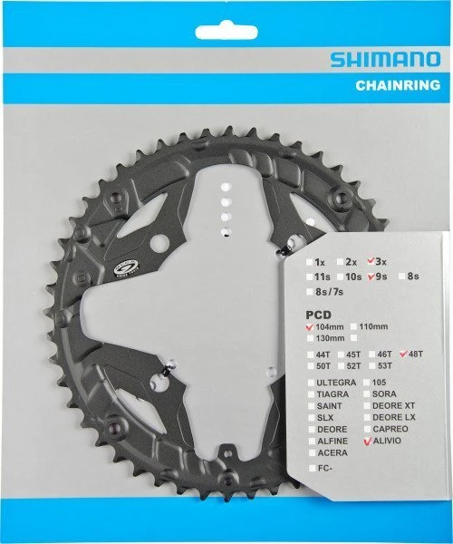 Shimano Alivio Ab 2011 48 Zähne U-Type Für Schutzring Schwarz Y-1M298070 3 Shimano Alivio Ab 2011 48 Zähne U-Type Für Schutzring Schwarz Y-1M298070